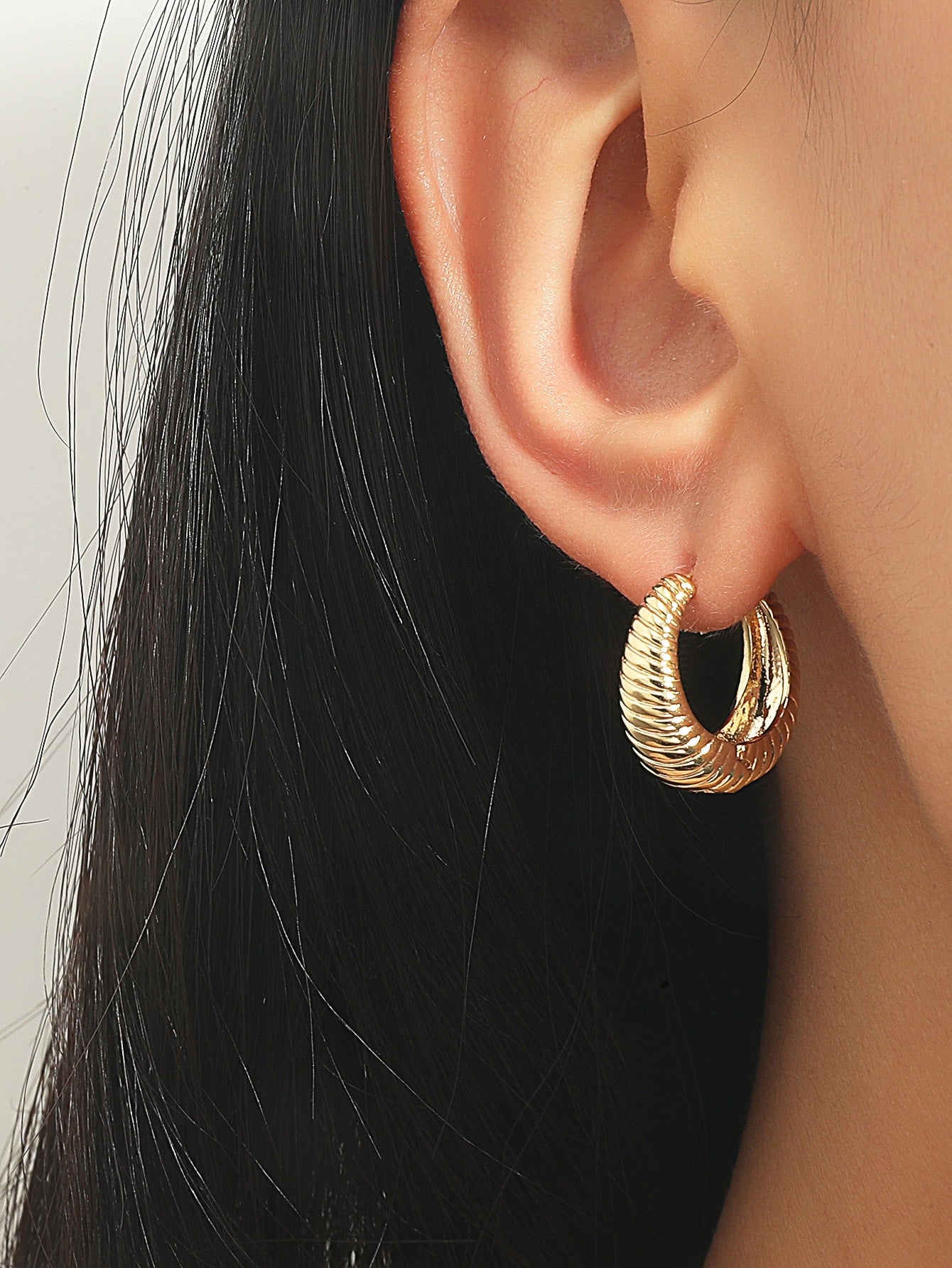 Textured Metal Hoop Earrings