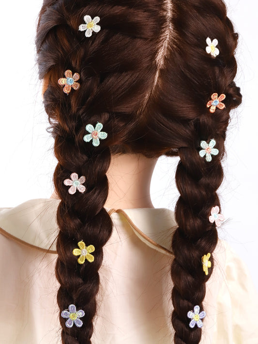 12pcs Toddler Girls Flower Decor Hair Clip