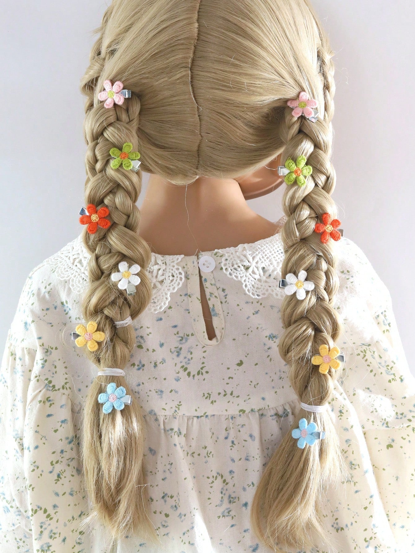12pcs Toddler Girls Flower Decor Hair Clip