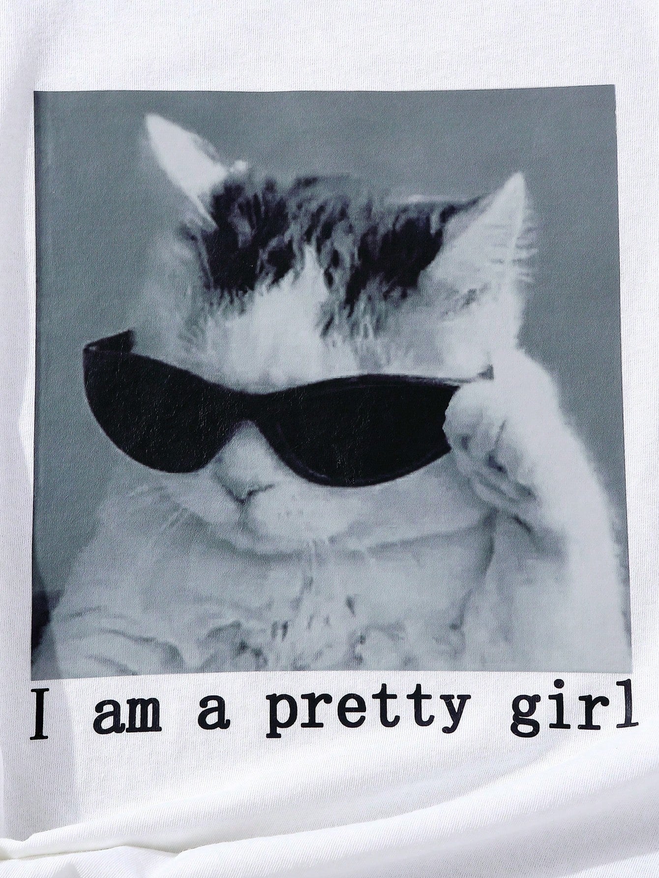 Girls Cat Slogan Graphic Tee