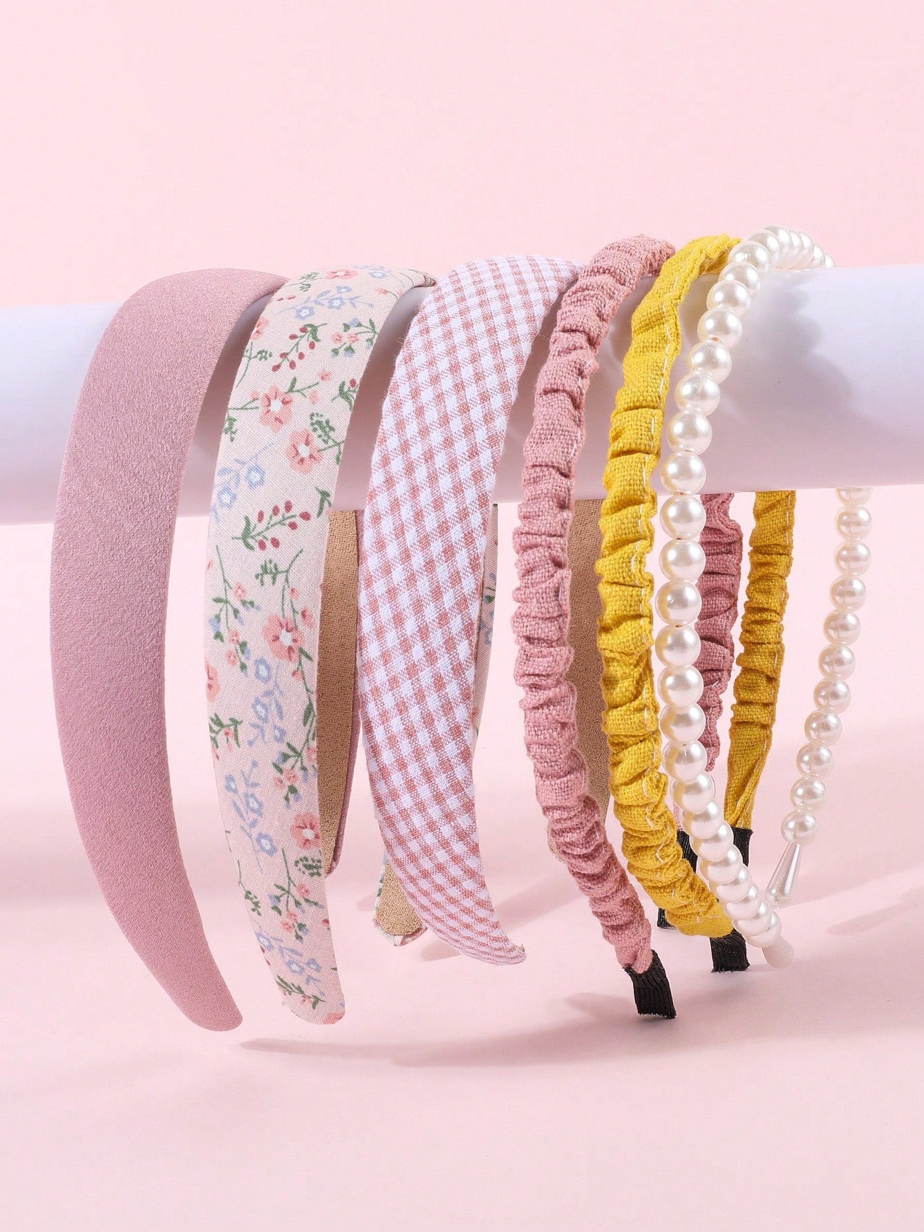 6pcs Girls Flower Plaid Pattern Headband For Daily Life