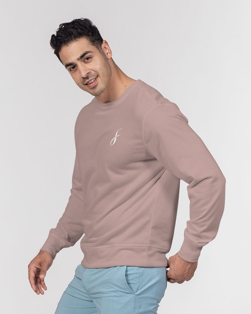 Figaro Rose Tan Men's Classic French Terry Crewneck Pullover