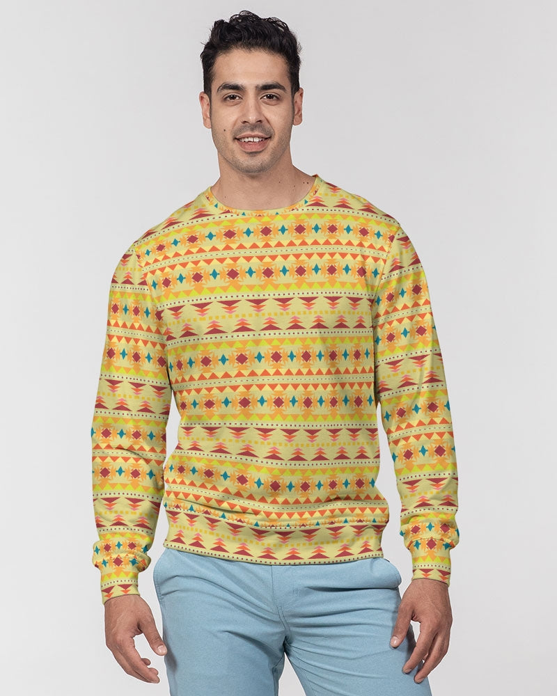 Figaro Aztec Pattern A Men's Classic French Terry Crewneck Pullover