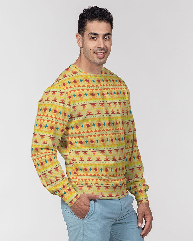 Figaro Aztec Pattern A Men's Classic French Terry Crewneck Pullover